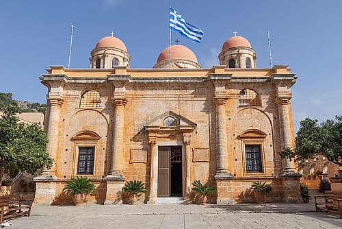 Greece, Crete, Akrotiri. Agia Triada (Holy Trinity) Monastery. Art Print